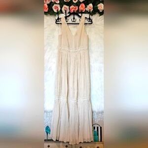 Massimo Dutti Bohemian Crepe Beaded Maxi Dress